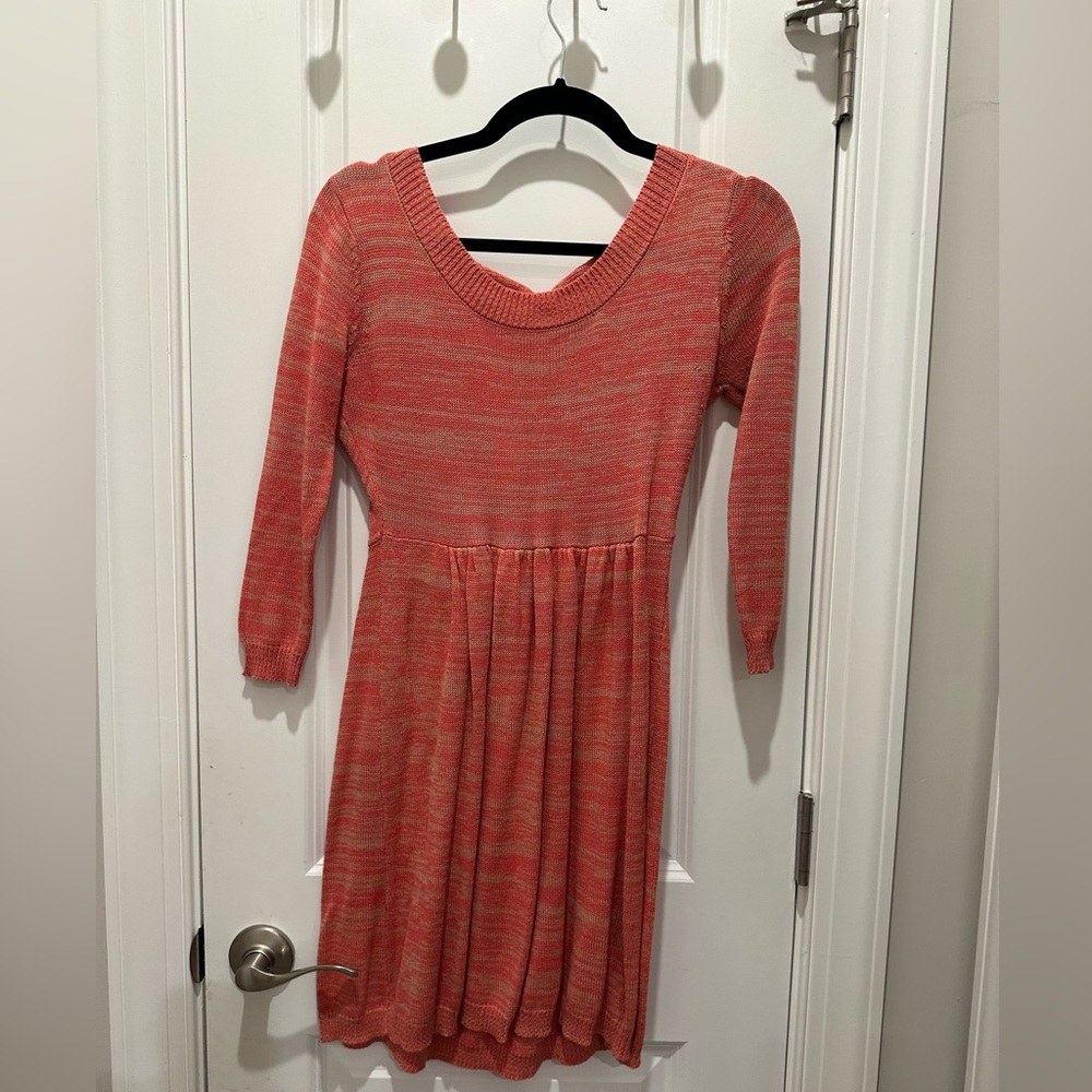 Tulle Women’s Coral Knit Long-Sleeve Dress